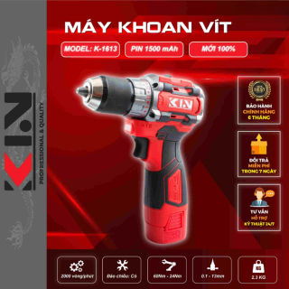 Máy khoan vít  Kin K-1613 – pin 16.8V không chổi than, đường kính mũi 13mm K-1613