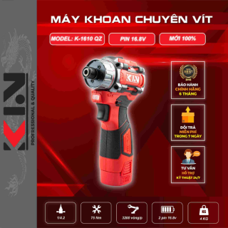 Máy khoan vít Kin K-1610- pin16.8v không chổi than, đường kính mũi 10mm