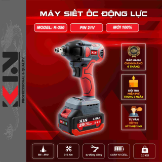 Máy siết ốc động lực pin 21v không chổi than Kin K-350, bảo hành 12 tháng chính hãng
