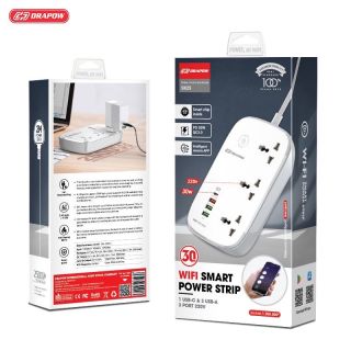 Ổ cắm điện Wifi thông minh Drapow SK25 tích hợp sạc nhanh 30W