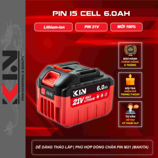 Pin KIN KP-15 15 Cell Dung Lượng 6.0Ah 21V Chân Pin Thổng Thông 