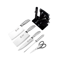 Bộ dao kéo Nhật inox 6 món đúc nguyên khối cao cấp sử dụng cho nhà bếp, kháng khuẩn tốt 