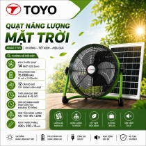 [ HOẢ TỐC HÀ NỘI ] Siêu phẩm Quạt tích điện năng lượng mặt trời TOYO -  PIN hơn 30 tiếng, tặng kèm Panel NLMT