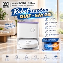 Robot hút bụi lau nhà MILUX INXNI U1 Pro – Tự giặt giẻ lau xoay 360 độ bản Quốc Tế giọng nói Tiếng Việt