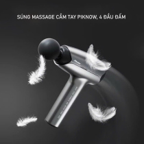  Súng massage cầm tay CHÍNH HÃNG Piknow, 4 đầu đấm , sạc Type-C