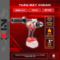 Thân máy khoan Kin K-13 Pin 3 chức năng 21V có búa, không chổi than, đường kính mũi 13mm 