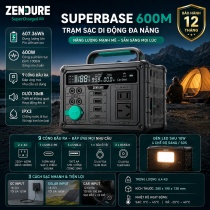 Trạm sạc công suất 1000W hãng ZENDURE SuperBase M - SuperBase ZDSB600M dung lượng 600Wh